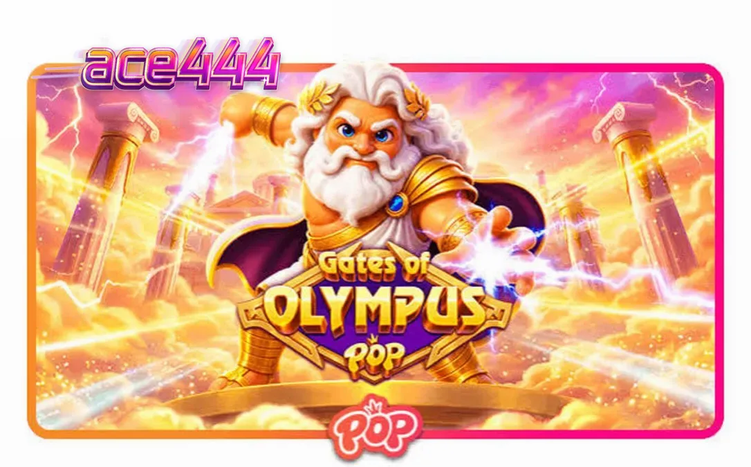 Gates of Olympus POP স্লট গেমের ইন্টারফেস এবং জিউস চরিত্র